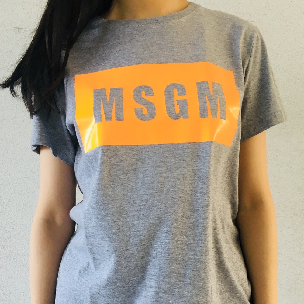 MSGM BOX LOGO TSHIRT GREY "NWT"